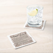 詩編23バイブル聖なる書物、 経典ヴィンテージ紙 スクエアペーパーコースター (インサイチュ)