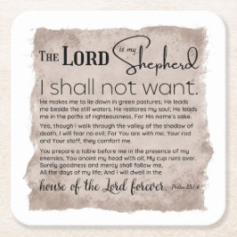 詩編23バイブル聖なる書物、 経典ヴィンテージ紙 スクエアペーパーコースター
