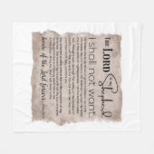 詩編23バイブル聖なる書物、 経典ヴィンテージ紙 フリースブランケット (正面(横))