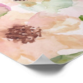 詩編23バイブル聖なる書物、 経典文字水彩花 ポスター (角)