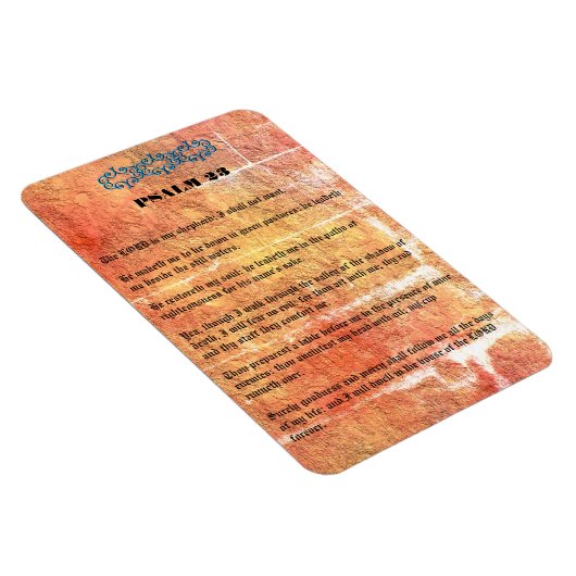 詩編23ブロンズ赤テクスチャーロードは私の羊飼いだ マグネット (右側)