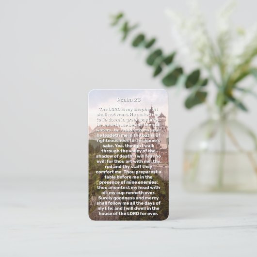 詩編23城記念祈りの言葉カード 名刺 (スタンド正面)