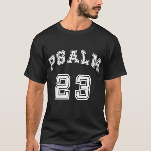 詩編23大胆不敵クリスチャンスポーツ両面Te Tシャツ (正面)