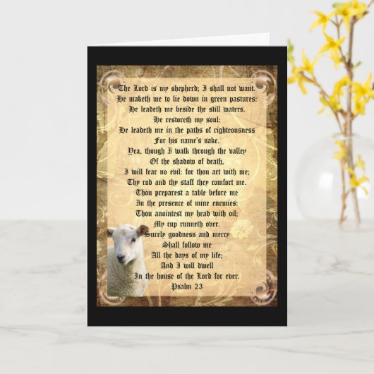 詩編23子羊 カード (黄色い花)