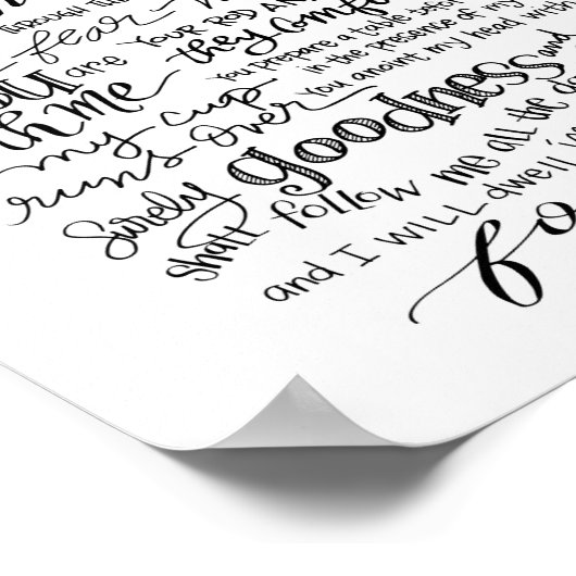 詩編23枚ポスター |主は私の羊飼いだ ポスター (角)