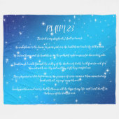 詩編23祈りの言葉 フリースブランケット (正面(横))