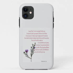 詩編23私は何も紫のフローラiPhoneケースを欠く iPhone 11 ケース