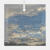 詩編23美しいクリスチャンカスタムクリスマス ガラスオーナメント (正面)