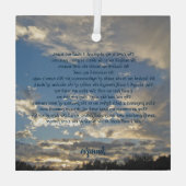 詩編23美しいクリスチャンカスタムクリスマス ガラスオーナメント (裏面)