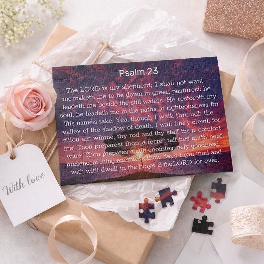 詩編23聖句ツリージグソーパズル ジグソーパズル
