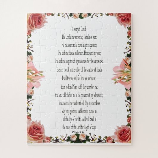 詩編23、フローラ56縁どピース簡単パズル ジグソーパズル (縦)