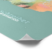 詩編23、緑の背景の羊 ポスター (角)