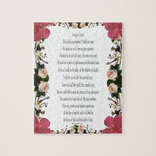 詩編23、花枠110個 – 挑戦 ジグソーパズル (縦)