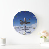 詩編23:1山ピーククロス ラージ壁時計 (ホーム)