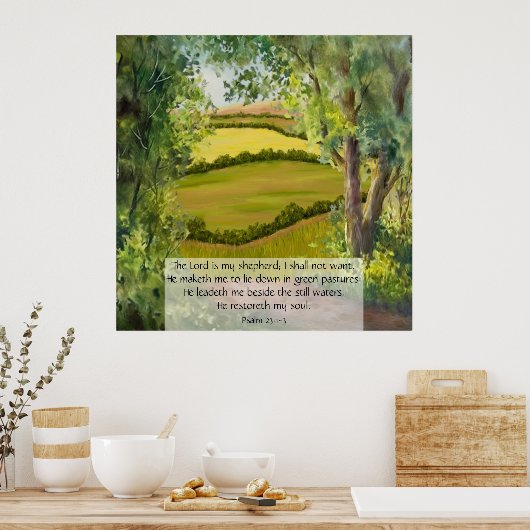 詩編23:1-3 ポスター (キッチン)