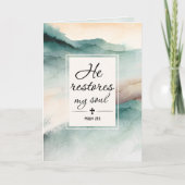 詩編23 1-4彼が私の魂の十字架を回復 カード (正面)