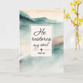 詩編23 1-4彼が私の魂の十字架を回復 カード (黄色い花)