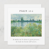 詩編23:2聖書の詩のポストカード 招待状 (正面/裏面)
