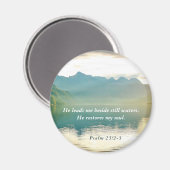 詩編23 2-3彼は私を静かな水の側に導く マグネット (正面/裏面)