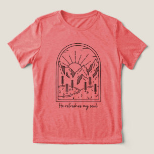 詩編23 3リフレッシュSoul Christian Bible Verse トライブレンドTシャツ