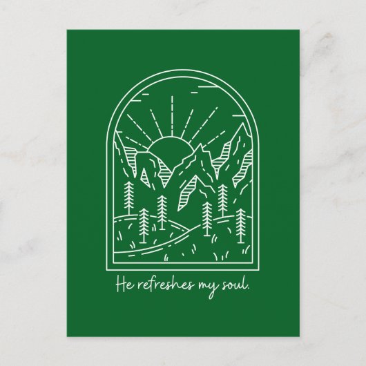 詩編23 3リフレッシュSoul Christian Bible Verse ポストカード (正面)