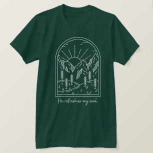 詩編23 3リフレッシュSoul Christian Bible Verse Tシャツ