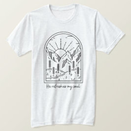 詩編23 3リフレッシュSoul Christian Bible Verse Tシャツ