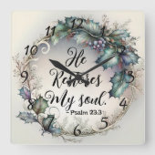 詩編23:3 スクエア壁時計 (正面)