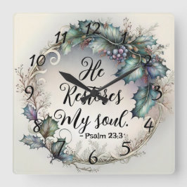 詩編23:3 スクエア壁時計
