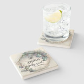 詩編23:3 ストーンコースター (横)