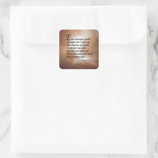 詩編23:4 スクエアシール (バッグ)