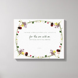 詩編23:4、フラワーピンク引き伸ばしキャンバス印刷 キャンバスプリント