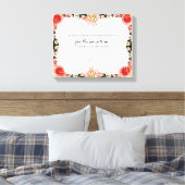 詩編23:4、フラワーピンク引き伸ばしキャンバス印刷 キャンバスプリント (インサイチュ (寝室))