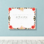 詩編23:4、フラワーピンク引き伸ばしキャンバス印刷 キャンバスプリント (インサイチュ (ウッドフロア))