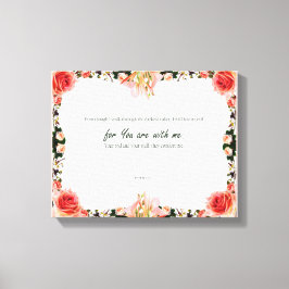 詩編23:4、フラワーピンク引き伸ばしキャンバス印刷 キャンバスプリント