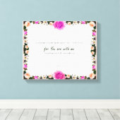 詩編23:4、フラワーピンク引き伸ばしキャンバス印刷 キャンバスプリント (インサイチュ (ウッドフロア))