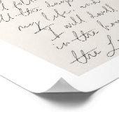 詩編23:6ボホミニマルベージュアーチスクリプト ポスター (角)