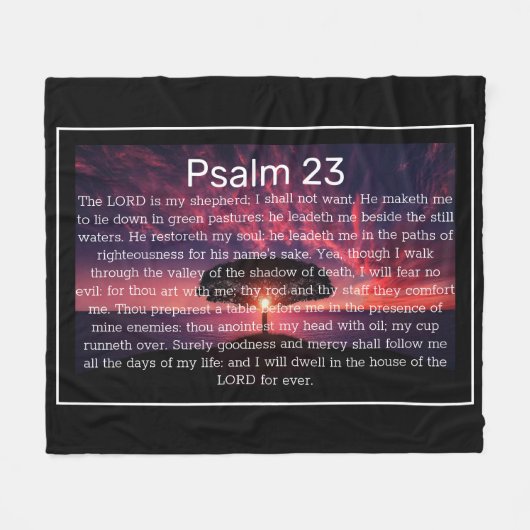 詩編23 KJVクリスチャン毛布 フリースブランケット (正面(横))