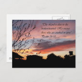 詩編24:18ラブリーサンセット勇気付けられるはがき ポストカード (正面/裏面)