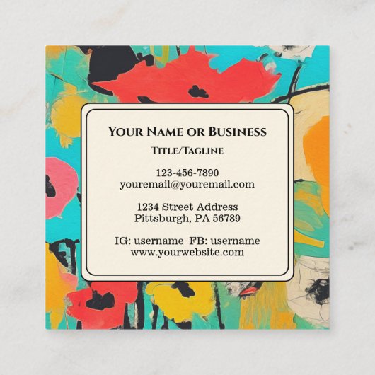 詩編25 14神の愛する人バイブル聖句クリスチャン スクエア名刺 (裏面)