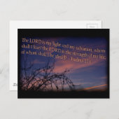 詩編27:1夜明けブラック縁ど ポストカード (正面/裏面)