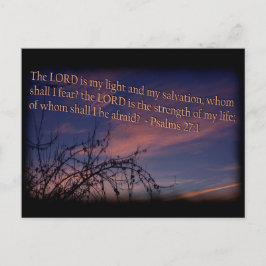 詩編27:1夜明けブラック縁ど ポストカード