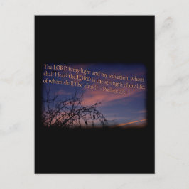 詩編27:1夜明けブラック縁ど ポストカード