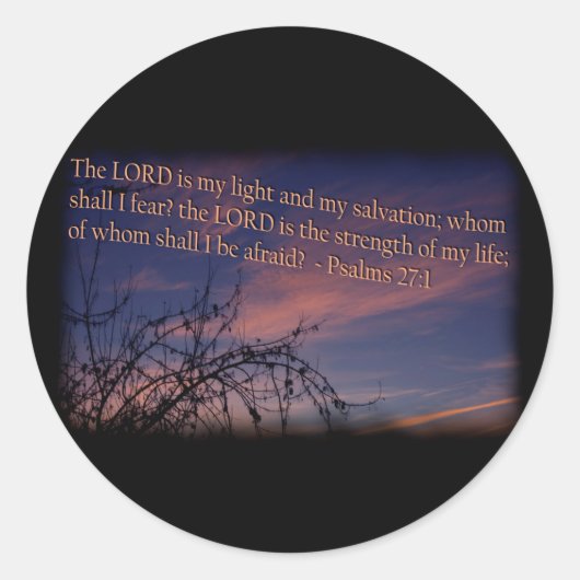 詩編27:1夜明けブラック縁ど ラウンドシール (正面)