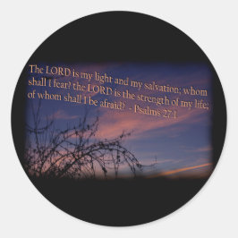 詩編27:1夜明けブラック縁ど ラウンドシール