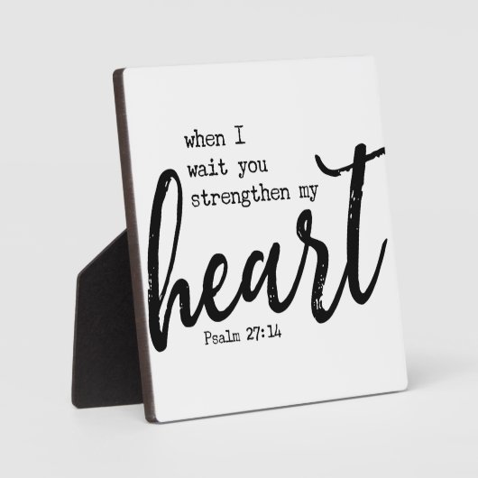 詩編27:4待ち聖書聖なる書物、 経典ファームハウスサイン フォトプラーク (正面)