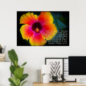詩編27:4黒のハイビスカス ポスター (ホームオフィス)
