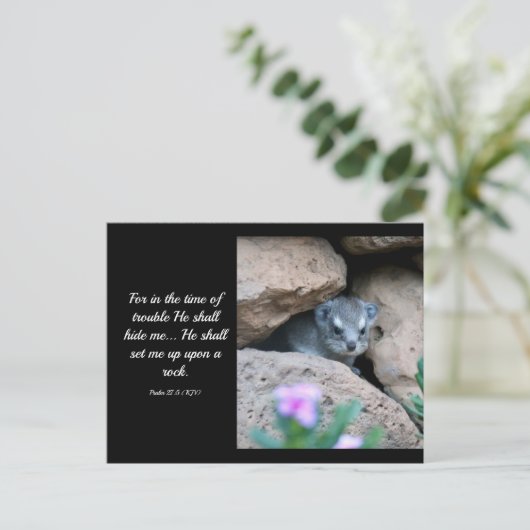 詩編27:5 (KJV) ポストカード (スタンド正面)