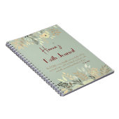 詩編28:7セージ緑の水色フローラ信仰 ノートブック (右側)