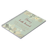 詩編28:7セージ緑の水色フローラ信仰 ノートブック (左側)